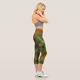 Leggings Capri Bande Tan Tan Check Autumnal Distante