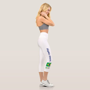 Leggings Capri Bandeira du Brésil Personnalisé