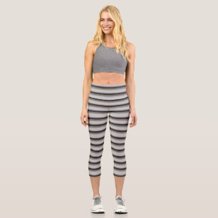 Leggings Capri Bandes bleu gris vintage