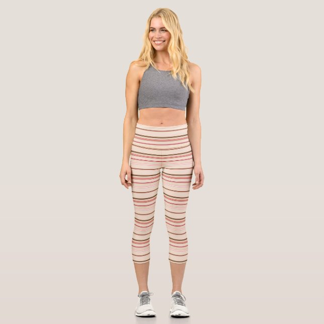 Leggings Capri Bandes brunes pimpantes (Recto)