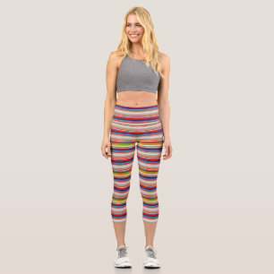 Leggings Capri Bandes chaudes et colorées