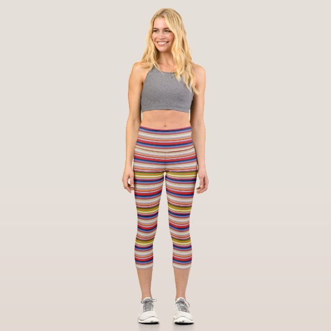 Leggings Capri Bandes chaudes et colorées (Recto)