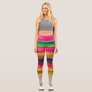 Leggings Capri bandes colorées