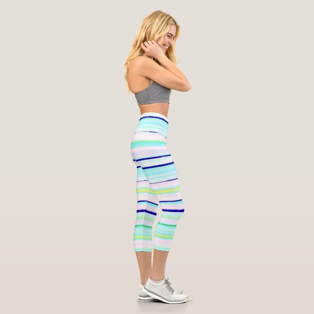 Leggings Capri Bandes colorées abstraites (Droite)