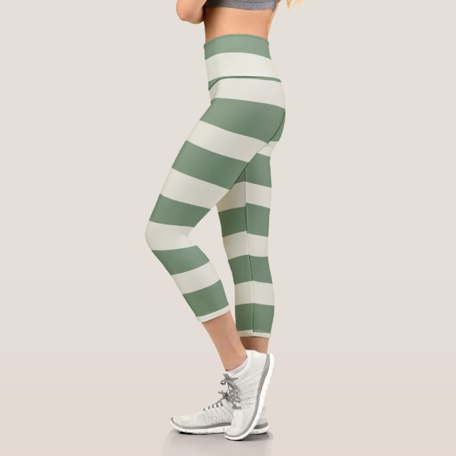 Leggings Capri Bandes inégales - Vert (Gauche)