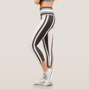 Leggings Capri Bandes Noires Et Blanches