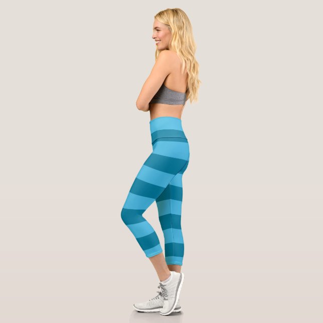 Leggings Capri Bandes turquoise (Gauche)