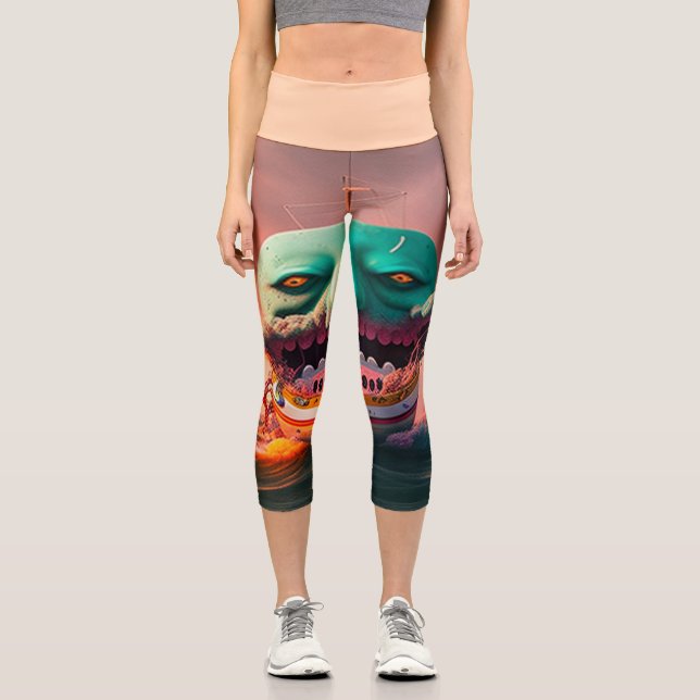 Leggings Capri Bateau effrayant (Recto)