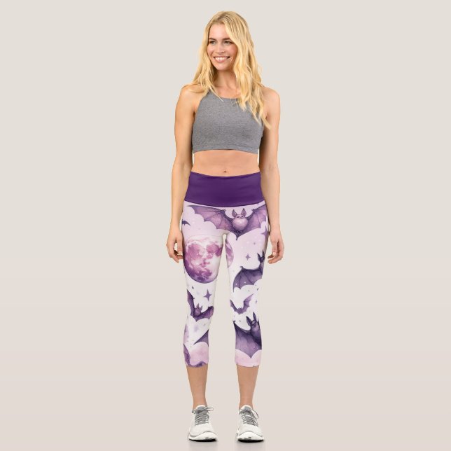 Leggings Capri Bats pourpres (Recto)