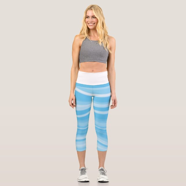 Leggings Capri Beau Blanc Monochrome Bleu (Recto)