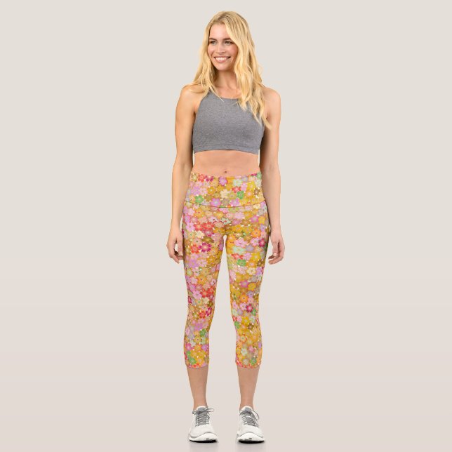 Leggings Capri beau motif floral (Recto)