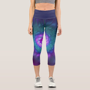 Leggings Capri Beauté florale Abstraite Fleur d'art fractionnée c