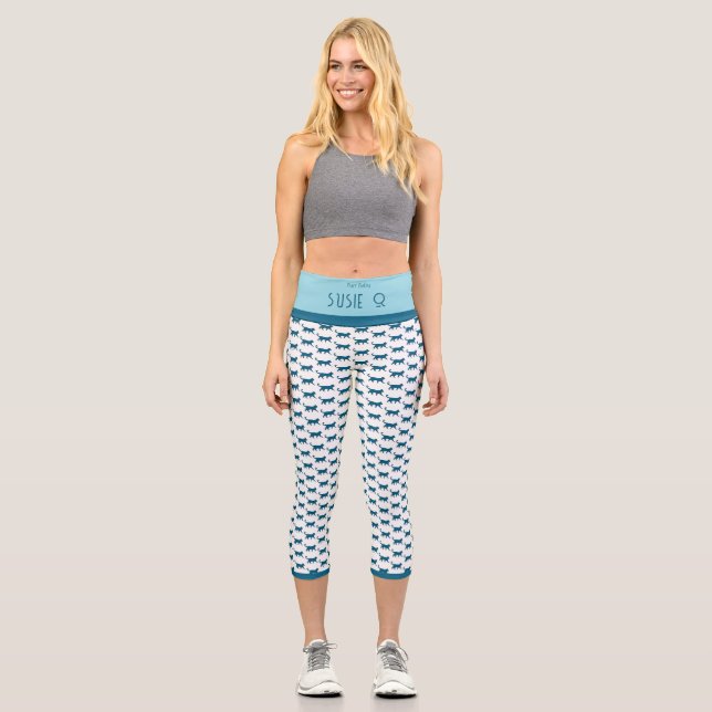 LEGGINGS CAPRI BÉBÉ RONRON "BLEU" PERSONNALISER TAILLE HAUTE (Recto)