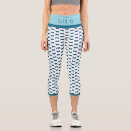 LEGGINGS CAPRI BÉBÉ RONRON "BLEU" PERSONNALISER TAILLE HAUTE