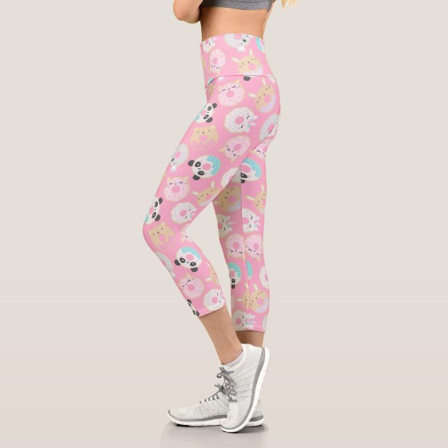 Leggings Capri beignets animaux et arroses mignonnes (Gauche)