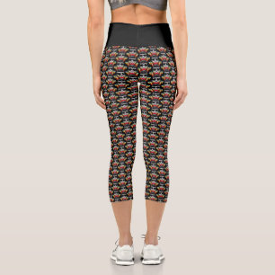 Leggings Capri Belle araignée automnale avec Motif Casquette Dewd