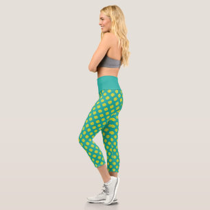 Leggings Capri Belle balle de tennis motif de sport haute taille
