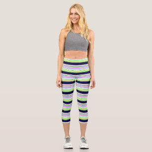 Leggings Capri Belles rayures bleues