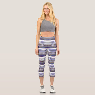 Leggings Capri Belles rayures gris modernes