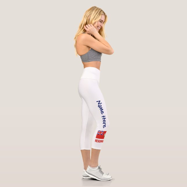 Leggings Capri Bermude Drapeau bermudien Nom personnalisé (Droite)