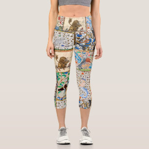LEGGINGS CAPRI BESTIAIRE MÉDIÉVAL JOUER DES INSTRUMENTS MUSICAUX