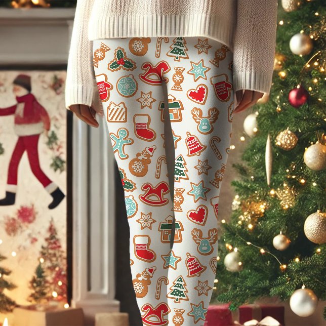Leggings Capri Biscuits de Noël Pain d'épice Fêtes (Créateur téléchargé)