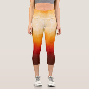 Leggings Capri Blanc jaune Rouge rustique foncé élégant
