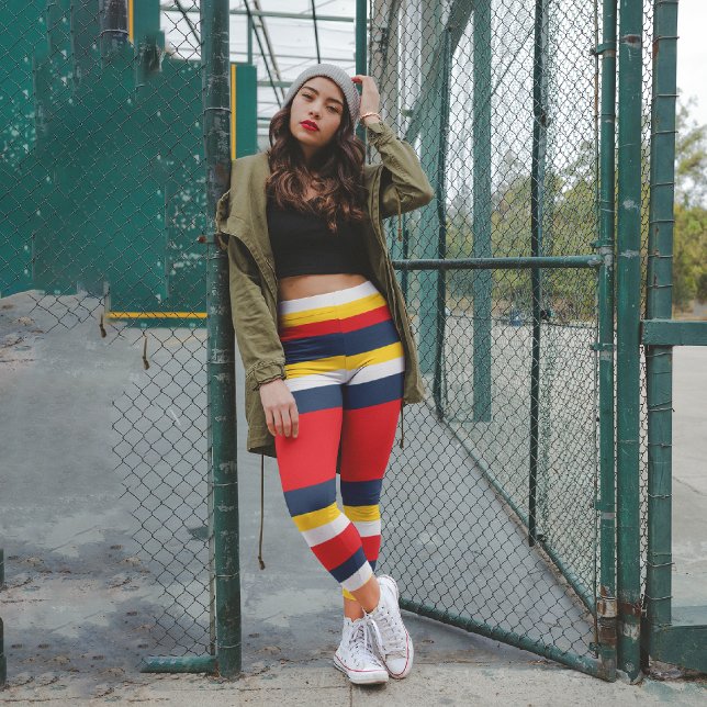 Leggings Capri Bleu Bleu Rouge Jaune (Créateur téléchargé)