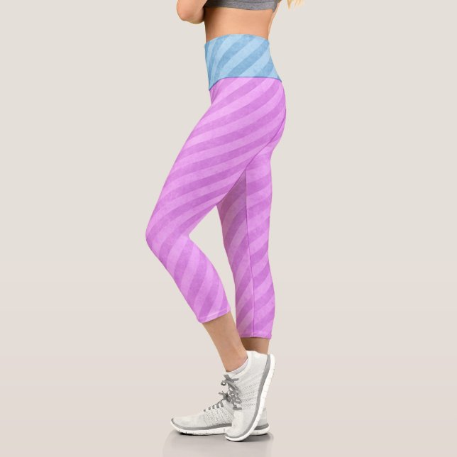 Leggings Capri Bleu et rose (Gauche)