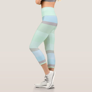 Leggings Capri Bleu et vert Abstrait
