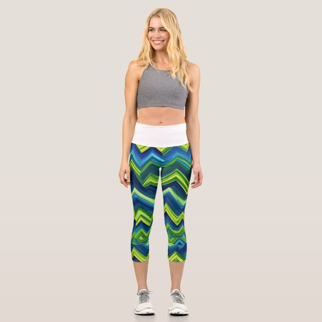 Leggings Capri bleu n vert (Recto)