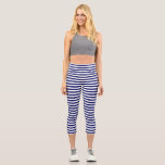 Leggings Capri Bleu Sailor<br><div class="desc">Des rayures audacieuses en bleu marine créent un look doux et insouciant.</div>