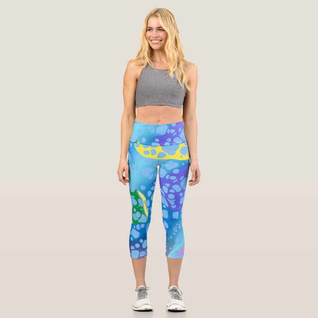 Leggings Capri Blobs colorés (Recto)