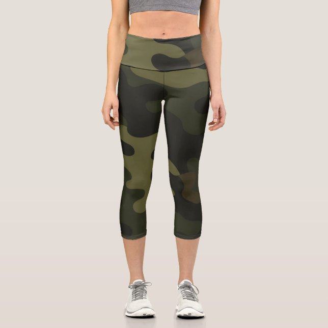 Leggings Capri Bold Camouflage Pattern Outdoor Enthusiasts Hunter (Recto)