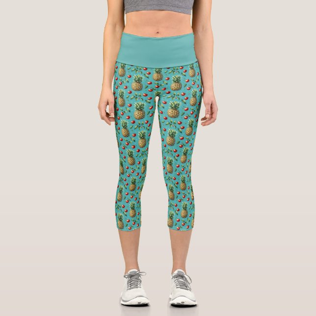Leggings Capri Bonheur Ananas Cerise (Recto)