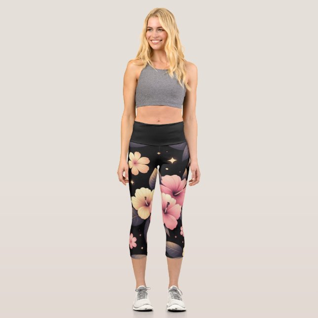 Leggings Capri Bonjour Hibiscus (Recto)