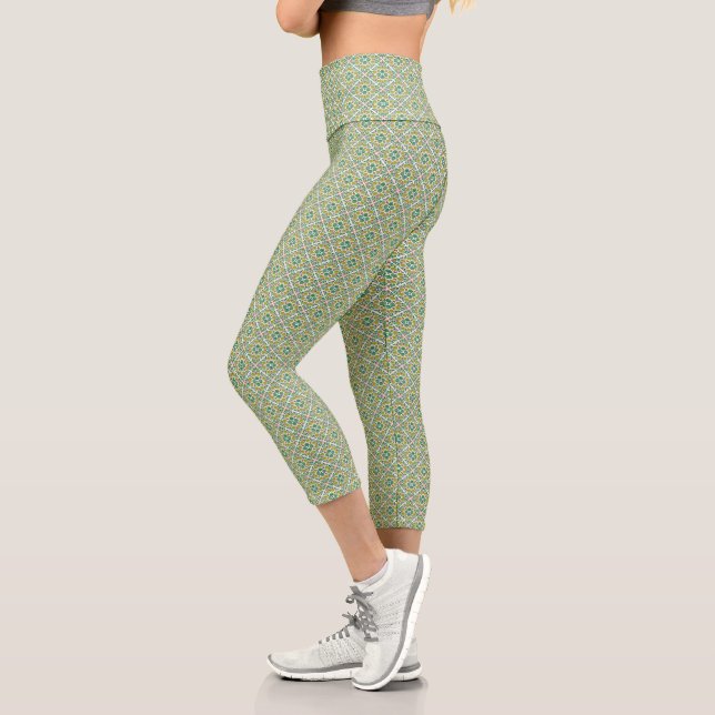 Leggings Capri Botanical Pop - Olive (Gauche)