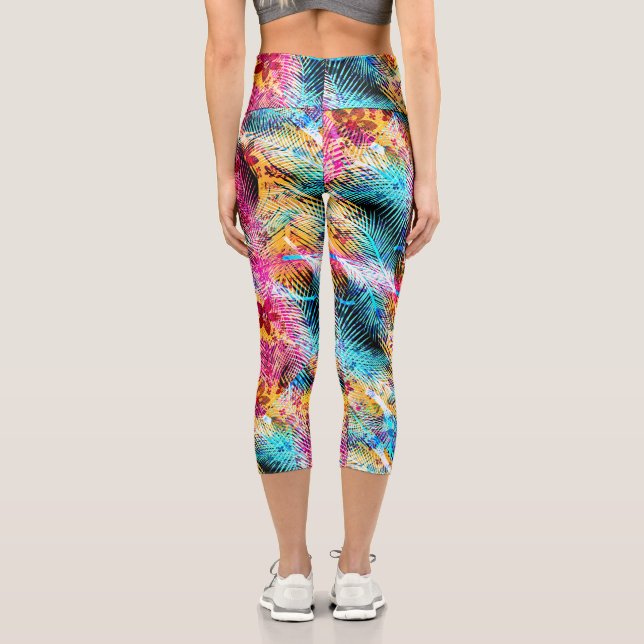 Leggings Capri Bouquet de fleurs de printemps - Edelweiss Fleur C (Verso)