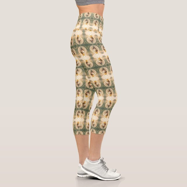 Leggings Capri Bourdon doré dans la danse des fleurs.9 (Droite)