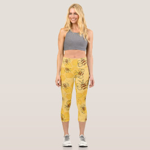 Leggings Capri Bourdonnement d'abeilles Abeilles à miel Mignon 