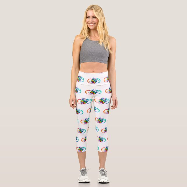 Leggings Capri Bright infinity with rainbow butterfly (Recto)