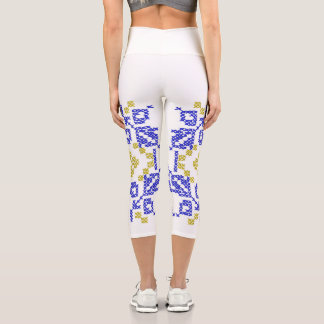 Leggings Capri Broderie ukrainienne aux couleurs de l'Ukraini