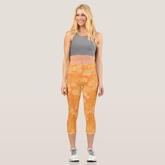 Leggings Capri Bubblegum Bulles Partout Orange (Recto)