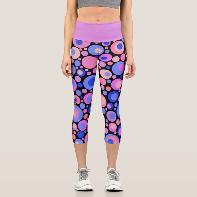Leggings Capri Bulles violettes (Recto)