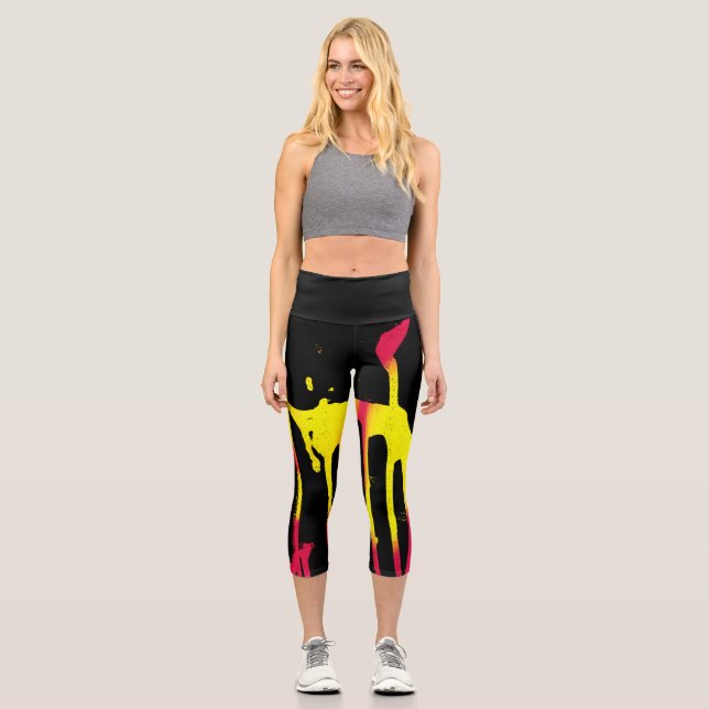 Leggings Capri burons et éperons et bacchanal (Recto)