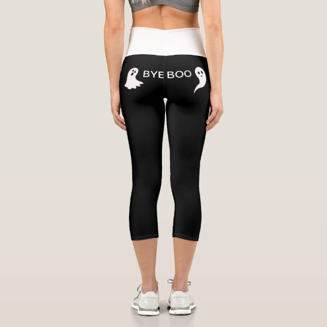 Leggings Capri "Bye Boo", mignon petit fantômes blancs (Verso)