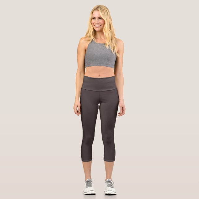 Leggings Capri Café noir (couleur solide) (Recto)