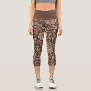 Leggings Capri Café Rose à motifs floraux sauvages