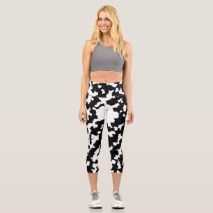 Leggings Capri Camouflage Abstrait Noir Et Blanc Télécharger Et