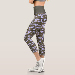Leggings Capri Camouflage Camouflage bleu de Periwinkle